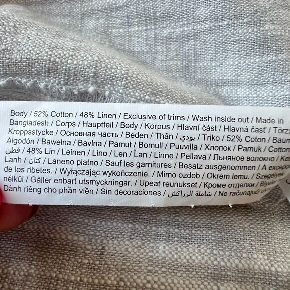 F&F Linen Blend Open Front Oversized Tab Sleeve Grey Marled Cardigan Blazer SZ 6 - Picture 13 of 13